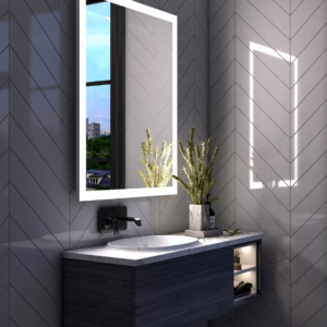 مرايا ليد مضيئة خشب طبيعي