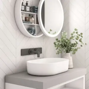 أفيانا مرآة دائرية متحركة مع وحدة تخزين