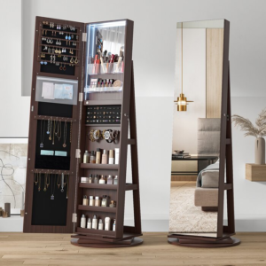 وودي خزانة اكسسوارات ومجوهرات مع مرايا ستاند