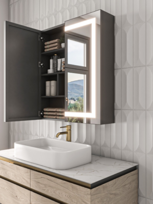 ⁦Roca LED mirror unit and cabinet⁩ - الصورة ⁦4⁩