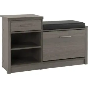 چيرال مقعد تخزين أسود جلد طبيعي