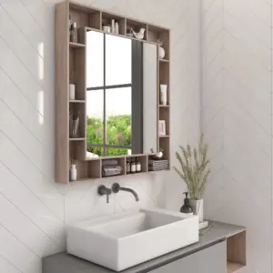 جوكشا وحدة مرايا حمام مع رفوف تخزين