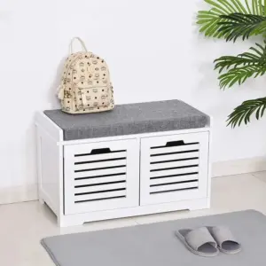 زيفون مقعد تخزين متعدد الاستخدام أبيض