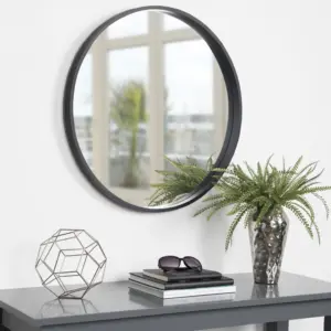 مرآة حائط سوداء دائرية