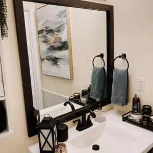 تيبا مرآة حائط مستطيلة الإطار بني