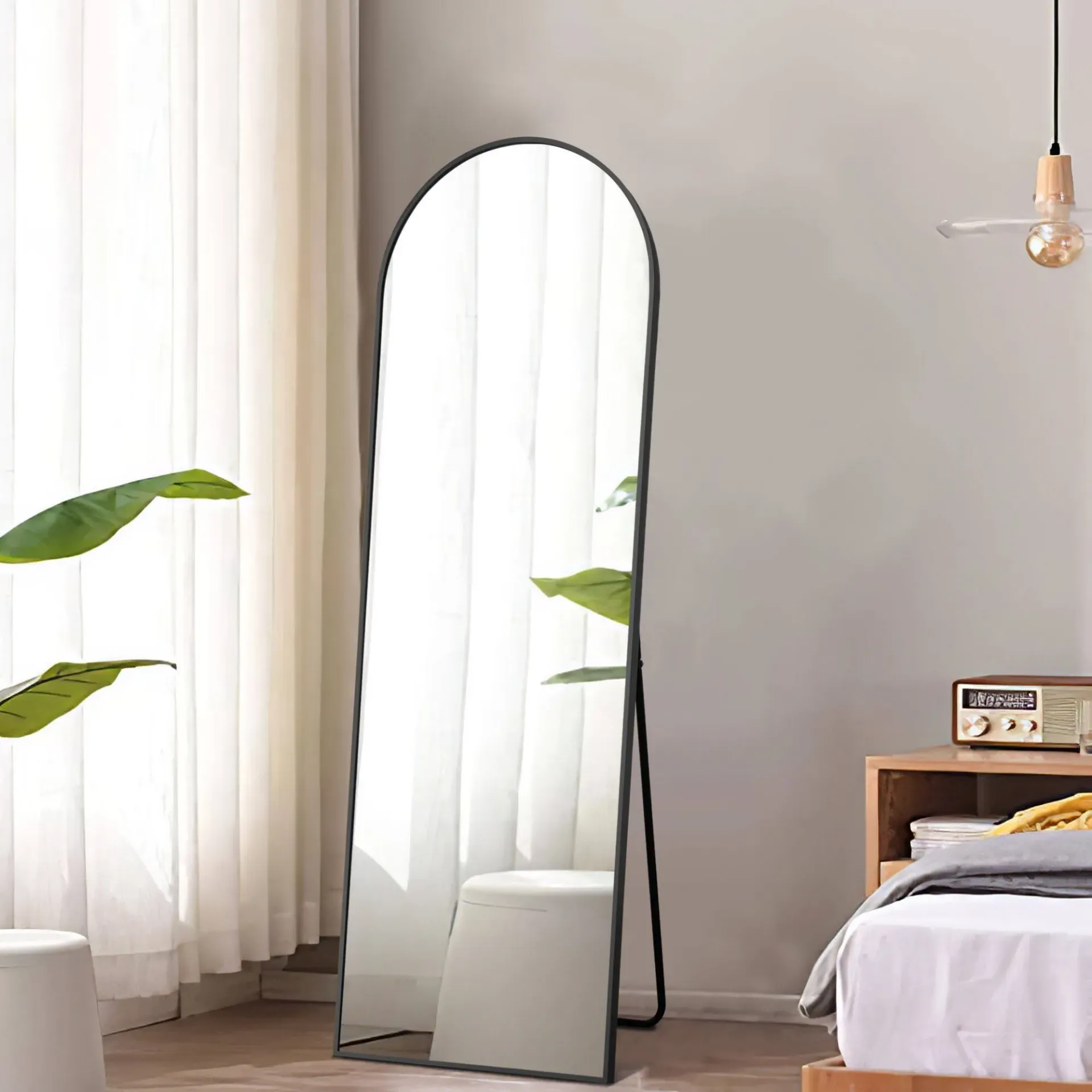 أدومي مرآة كاملة الطول بإطار خشبي - الصورة 3