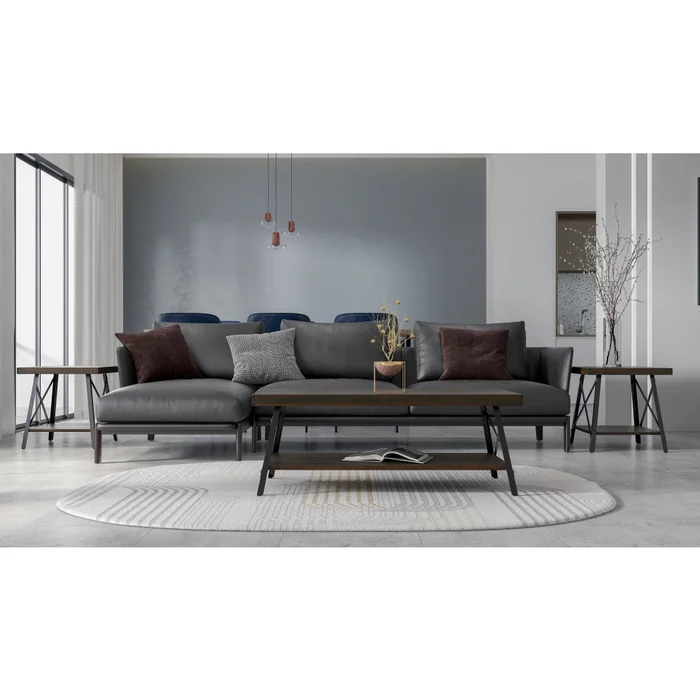 بليك طاولة قهوة خشب بأرجل معدنية - الصورة 18