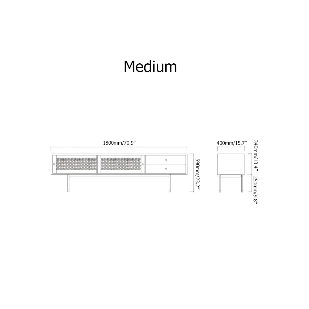 ياتا وحدة تليفزيون خشب قاعدة معدنية - الصورة 9