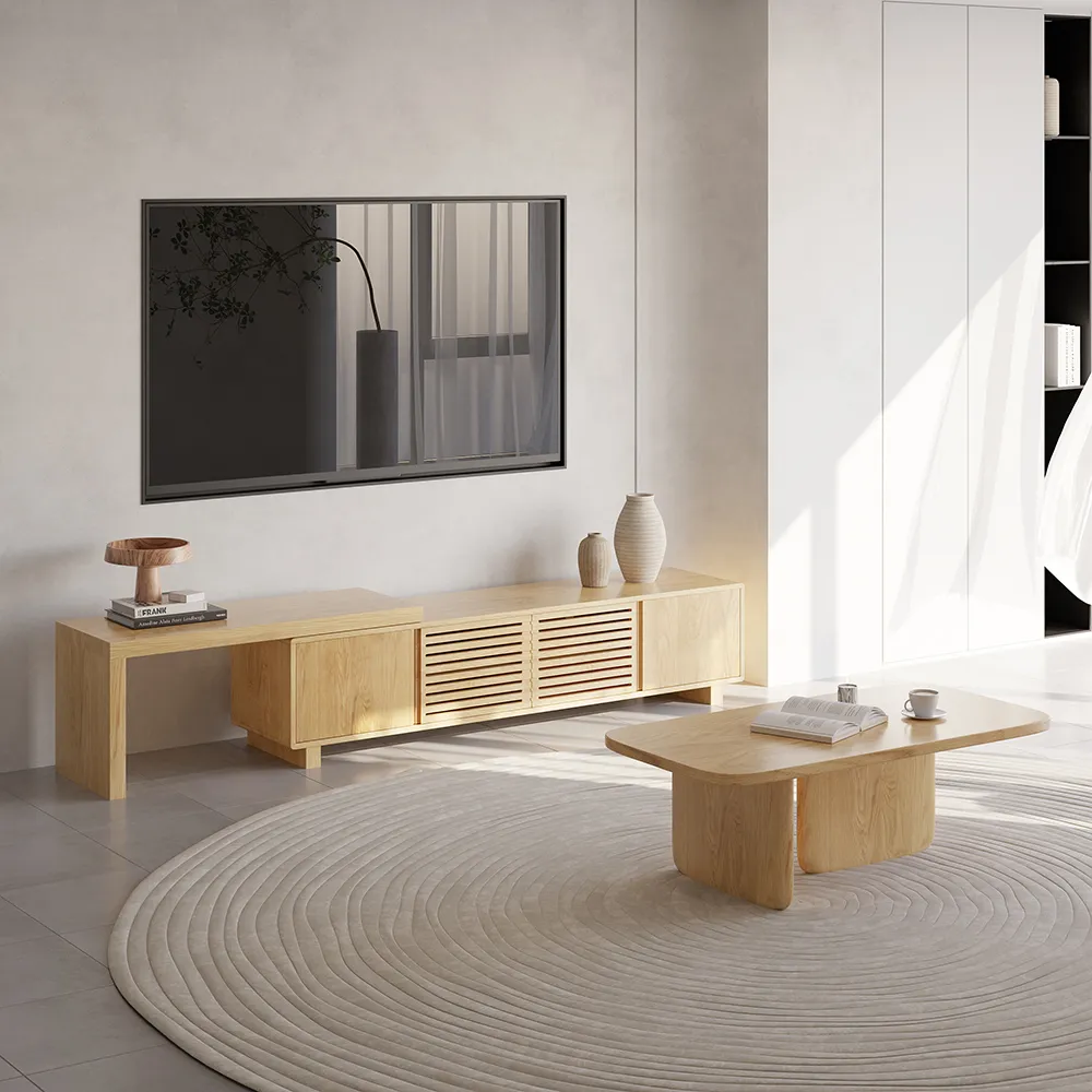 جامي وحدة تليفزيون مودرن خشب طبيعي - الصورة 14