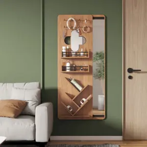 إسبانوفا وحدة رفوف ومرآة حائط معلقة