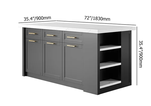 جراتا ترابيزة وسط مطبخ مع وحدة تخزين - الصورة 18