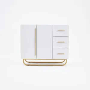 زها بوفيه ابيض خشب مع أدراج وأرفف