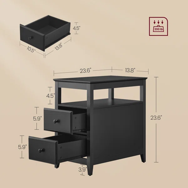 أنردو طاولة جانبية حديثة خشب طبيعي - الصورة 5