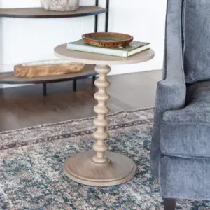 هانكس طاولة جانبية خشب طبيعي