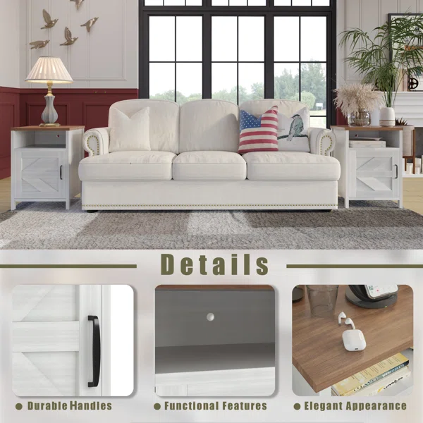 طاوله جانبيه خشب طبيعي وافي "قطعتين" - الصورة 7