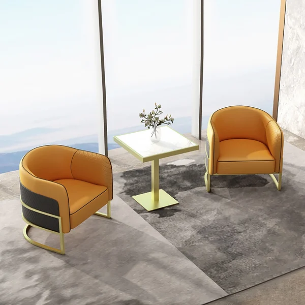 لاروش كرسى معدن جلد - الصورة 2