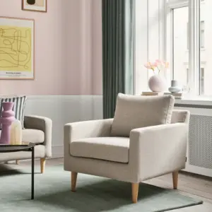 كرسي فوتيه ويلي خشب طبيعي