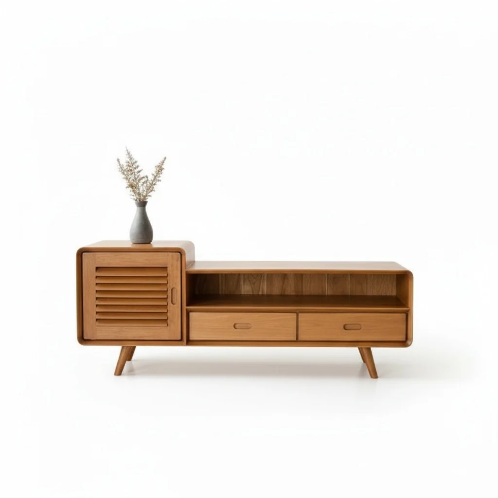 أريستو وحدة تلفزيون مودرن خشب طبيعي - الصورة 2