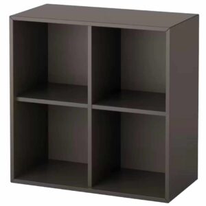 EKET وحدة رف حائطية مع 4 حجيرات, رمادي غامق, ‎70x35x70 سم‏