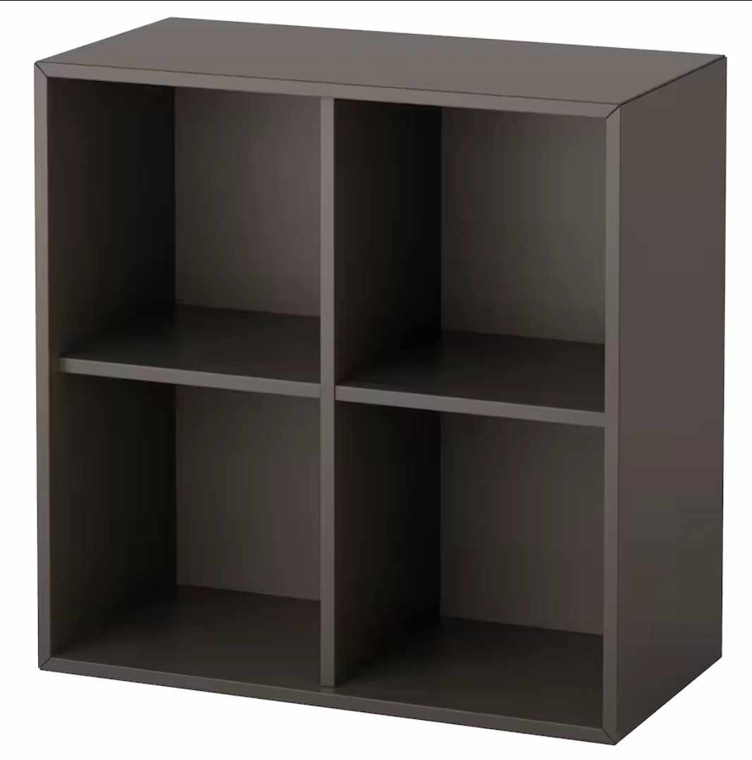 EKET وحدة رف حائطية مع 4 حجيرات, رمادي غامق, 70x35x70 سم