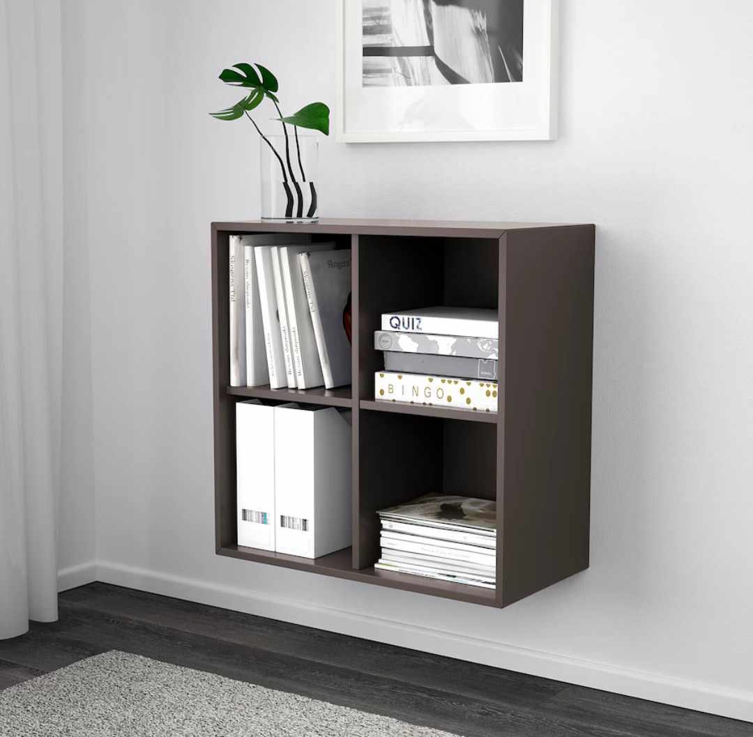 EKET وحدة رف حائطية مع 4 حجيرات, رمادي غامق, 70x35x70 سم - الصورة 3