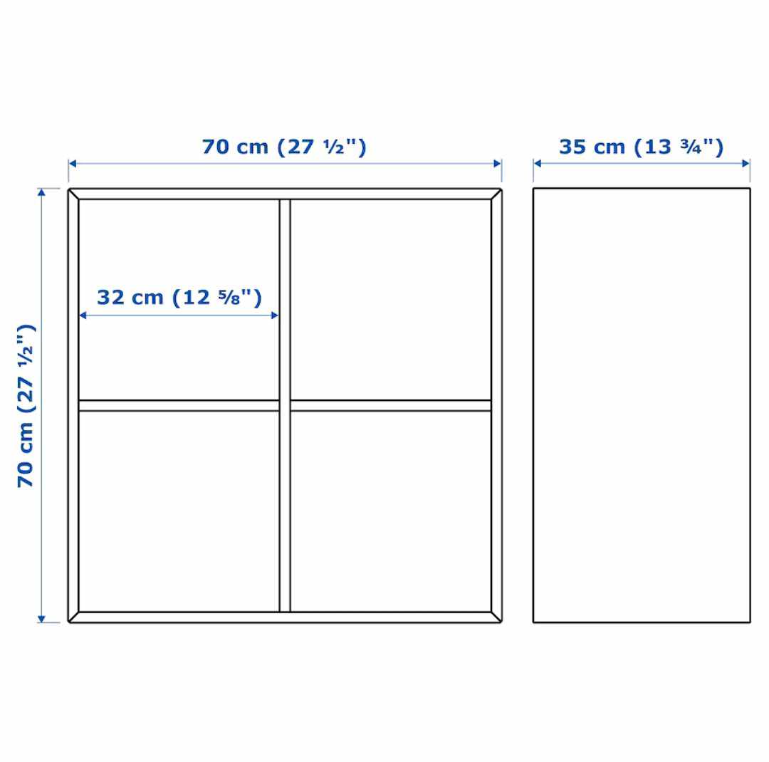 EKET وحدة رف حائطية مع 4 حجيرات, رمادي غامق, 70x35x70 سم - الصورة 4