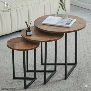 سول طقم طاولات مودرن خشب طبيعي من Living