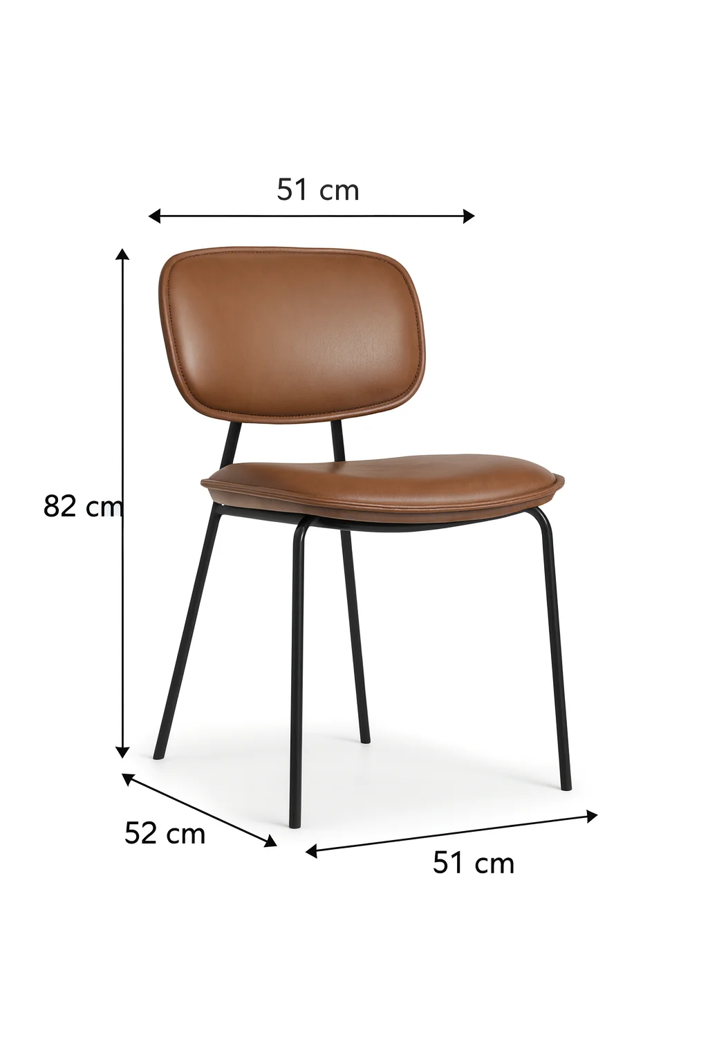 ميلانو كرسي مودرن بني من ليفينج - الصورة 2