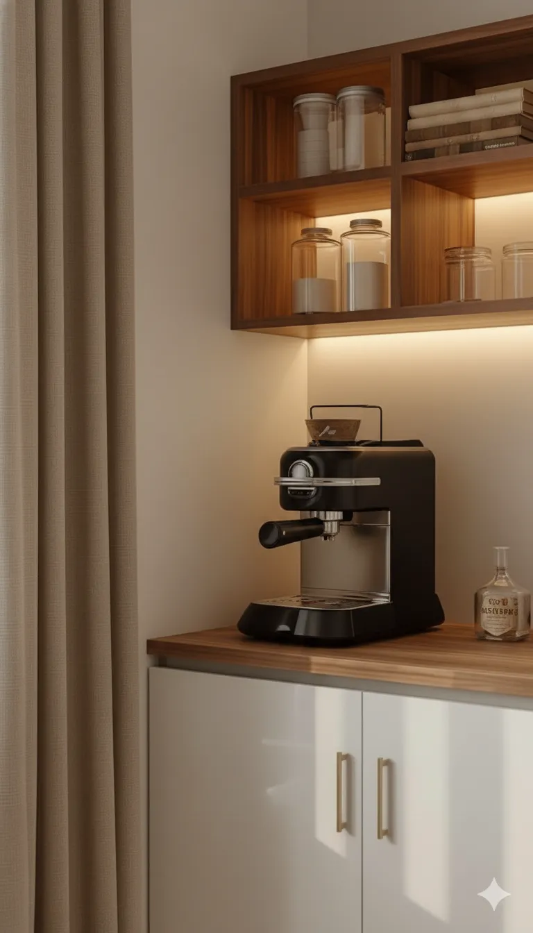 أوركيدو ركن قهوة جداري خشبي مودرن - الصورة 2