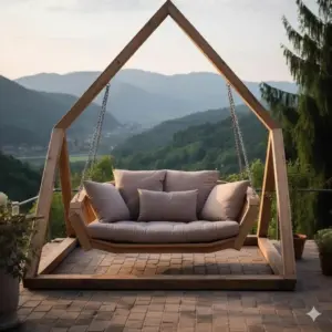 كالي مرجيحة خارجية خشب طبيعي من ليفينج