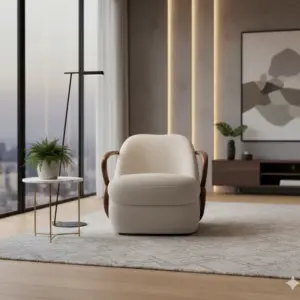 أمارو كرسي استرخاء خشبي بتصميم عصري منحوت