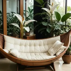 أليتشي مرجيحة خشب طبيعي بتصميم القارب من ليفينج