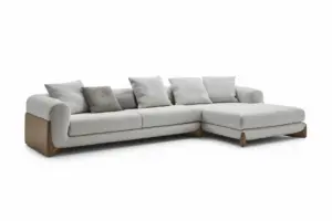 ⁦روبيندا ركنة مودرن بلمسة خشبية ووسائد مريحة⁩ - الصورة ⁦4⁩