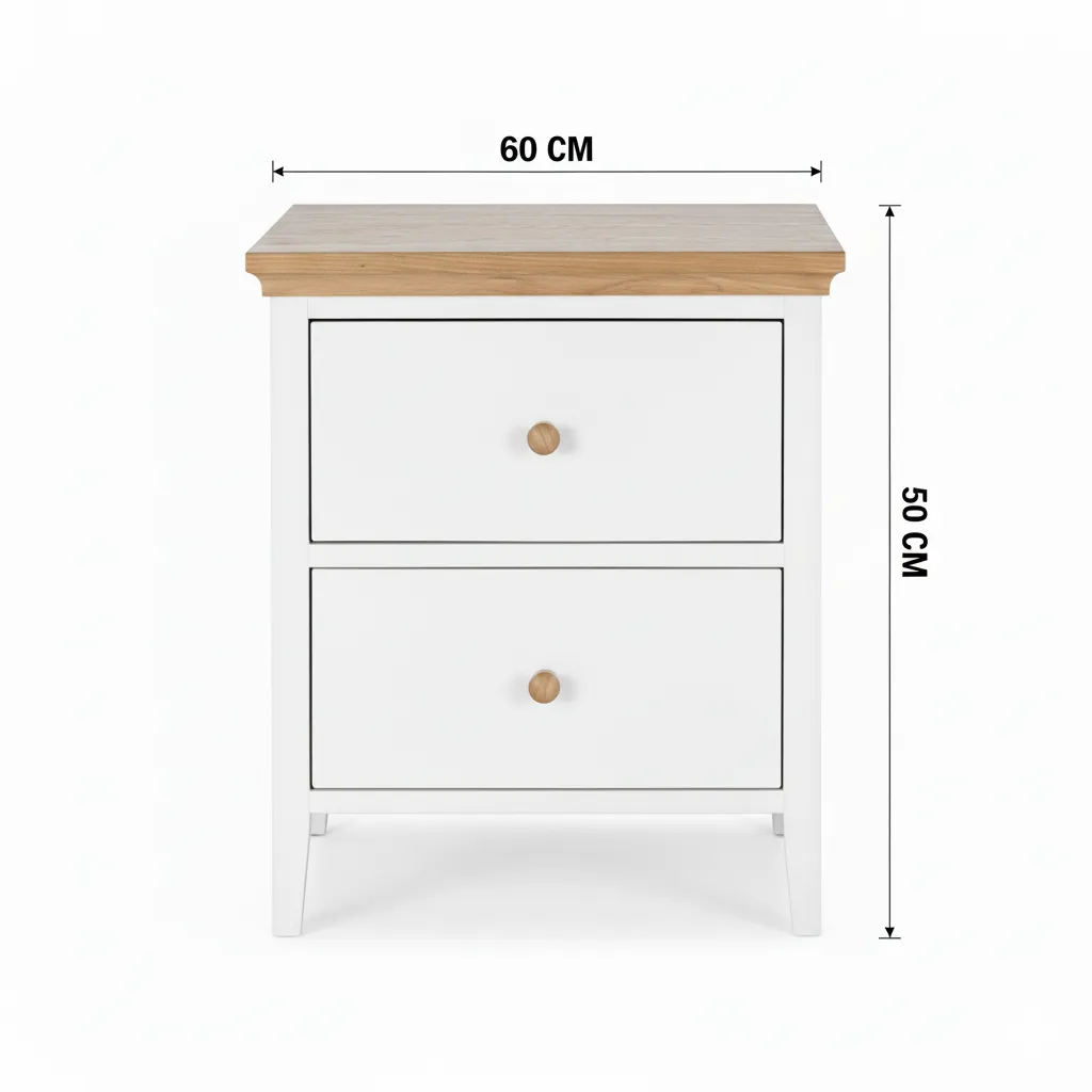 ألينــا كومود جانبي خشب طبيعي باللون الأبيض - الصورة 2