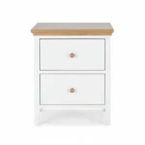 ألينــا كومود جانبي خشب طبيعي باللون الأبيض