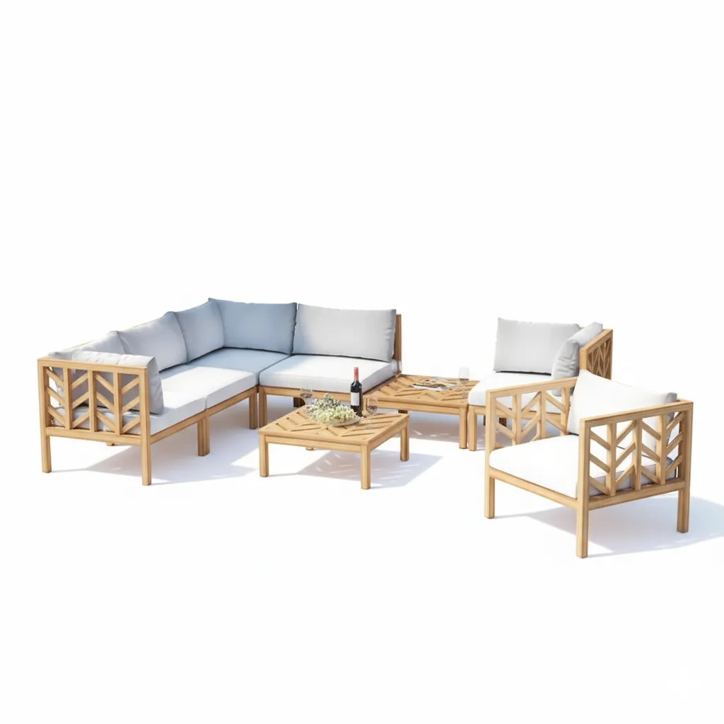 بيلونا طقم خارجي خشبي بتصميم عصري من LIVING - الصورة 4