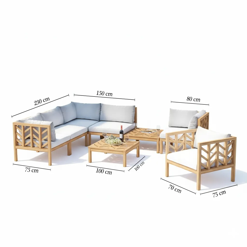 بيلونا طقم خارجي خشبي بتصميم عصري من LIVING - الصورة 3