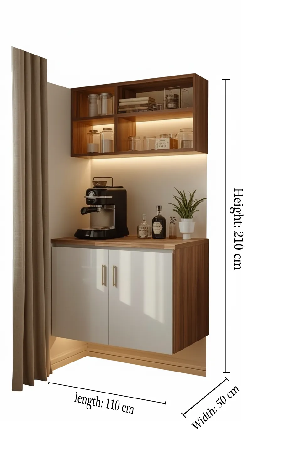 أوركيدو ركن قهوة جداري خشبي مودرن - الصورة 3