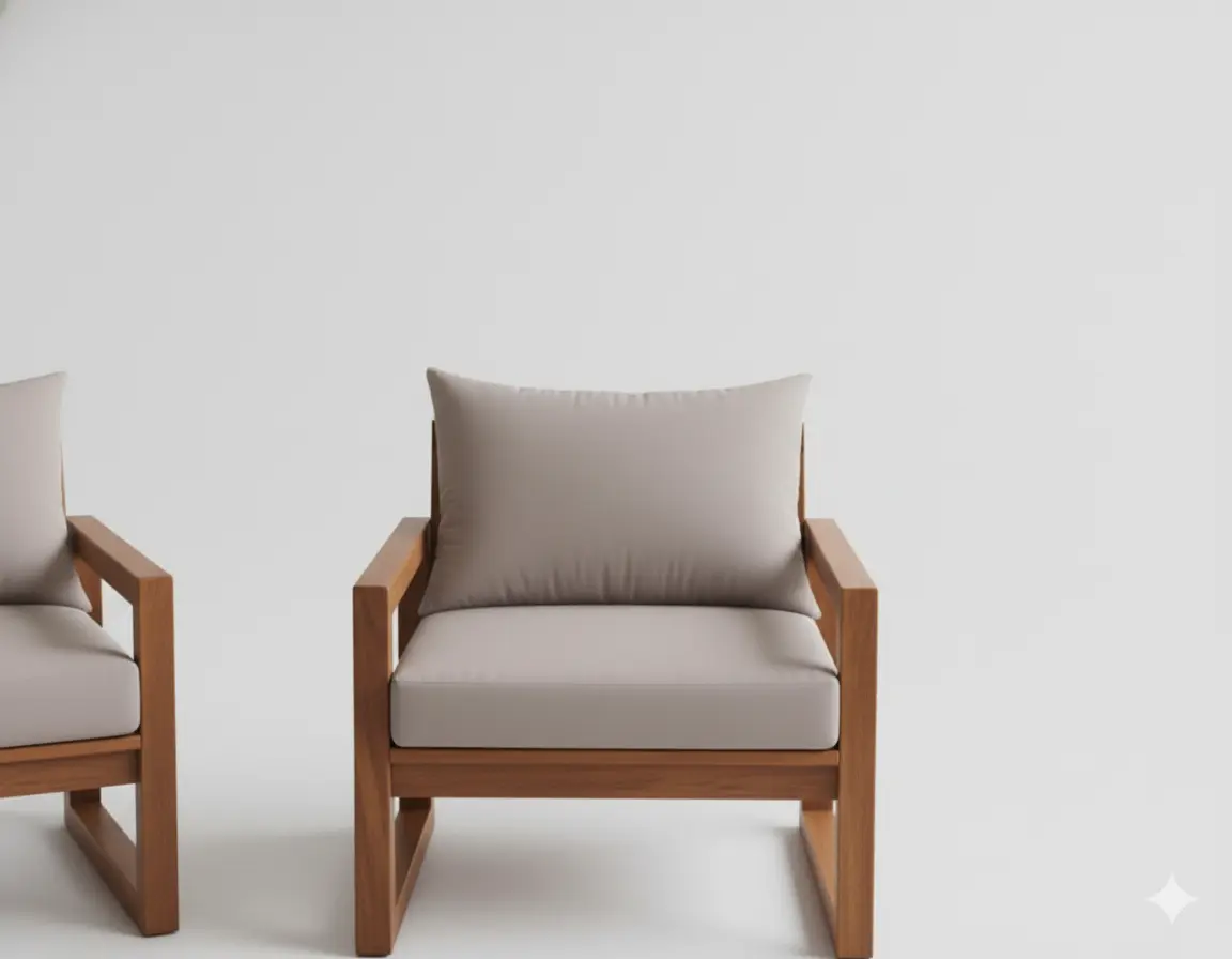 أورورا طقم جلوس خارجي 6 قطع من ليفينج بتصميم خشبي عصري - الصورة 2