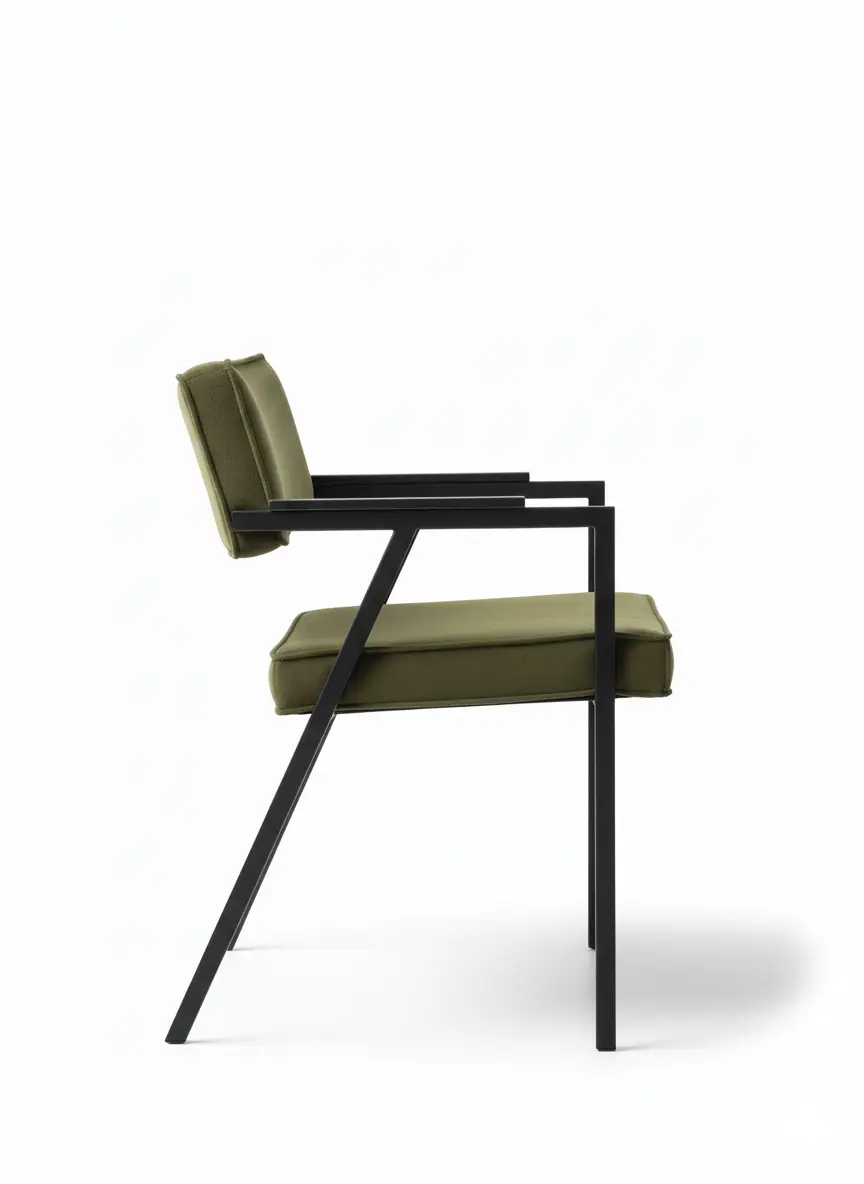 أورو كرسي مودرن – إطار معدني ومقعد مخملي - الصورة 5