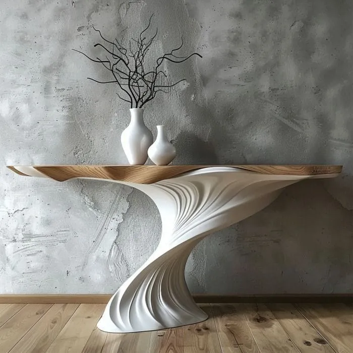 أونيكس كونسول منحوت بتصميم فني عصري - الصورة 2