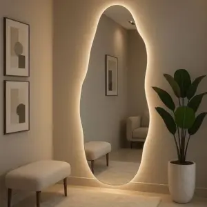 إلينزا مرايا جدارية بإضاءة محيطية بتصميم حر