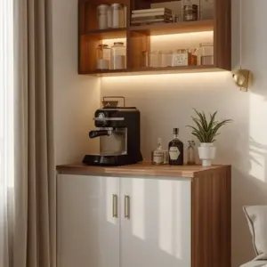 أوركيدو ركن قهوة جداري خشبي مودرن