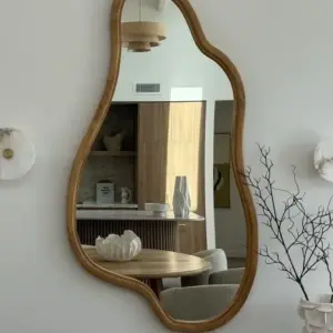 أونيلا مرايا حائط خشبية بتصميم فني عصري