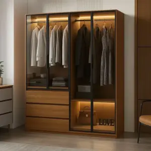 أورين مودرن خزانة زجاج بإضاءة داخلية