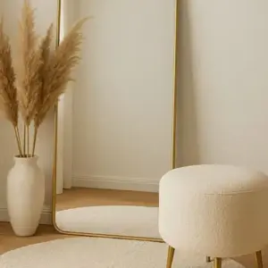 لاريتا مرايا أرضية بإطار ذهبي