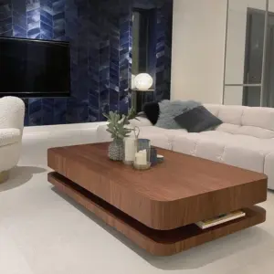 روستيكو طقم طاولات قهوة خشبية أنيقة