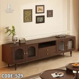 إيفورا وحدة تلفزيون خشب طبيعي مودرن