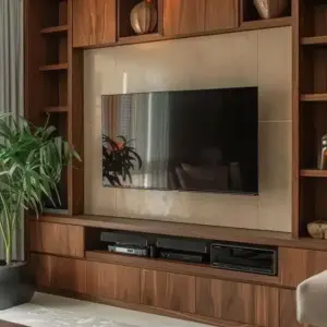 أورورا وحدة تلفزيون مودرن كبيرة بتصميم خشبي أنيق