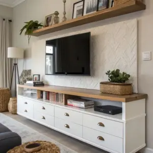 إيما وحدة تلفزيون مودرن بخزائن تخزين ورف جداري من LIVING